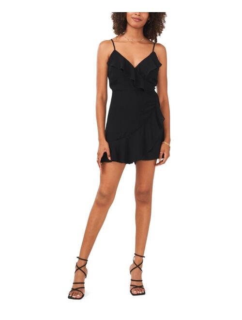 1.STATE Wrap Front Ruffle Romper