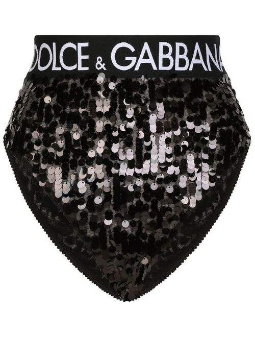 Dolce & Gabbana sequin-embellishment logo briefs