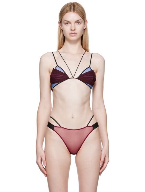 Nensi Dojaka SSENSE Exclusive Burgundy & Blue Bra