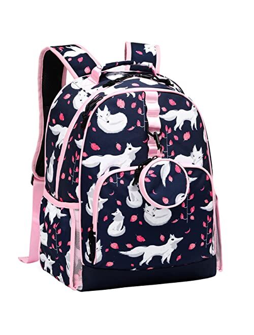 Choco Mocha 15-17 inch Girls School Backpack with Matching Coin Purse