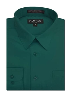 OmegaTux Boys Long Sleeve Solid Color Dress Shirts