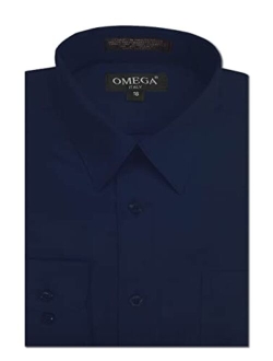 OmegaTux Boys Long Sleeve Solid Color Dress Shirts