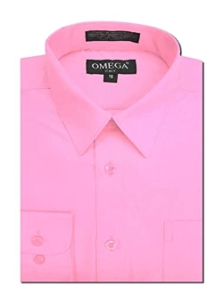 OmegaTux Boys Long Sleeve Solid Color Dress Shirts