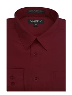 OmegaTux Boys Long Sleeve Solid Color Dress Shirts