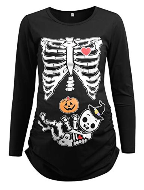 Detigee Womens Maternity Shirt Pregnancy Halloween T-Shirt Halloween Costume Maternity Tops