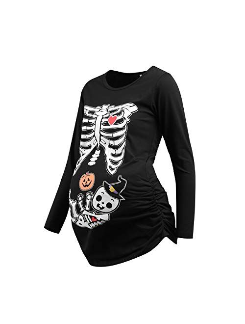 Detigee Womens Maternity Shirt Pregnancy Halloween T-Shirt Halloween Costume Maternity Tops