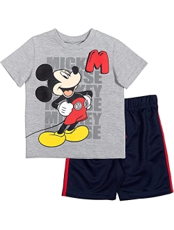 Mickey Mouse Donald Duck Baby Athletic Graphic T-Shirt and Mesh Shorts Outfit Set Infant to Little Kid