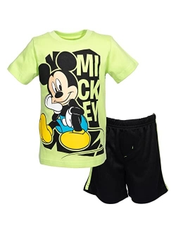 Mickey Mouse Donald Duck Baby Athletic Graphic T-Shirt and Mesh Shorts Outfit Set Infant to Little Kid