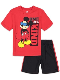 Mickey Mouse Donald Duck Baby Athletic Graphic T-Shirt and Mesh Shorts Outfit Set Infant to Little Kid