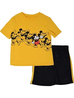 Mickey Mouse Donald Duck Baby Athletic Graphic T-Shirt and Mesh Shorts Outfit Set Infant to Little Kid