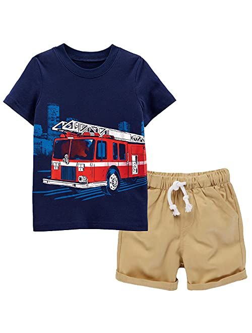 Bumeex Toddler Boys Cotton Clothing Sets Short Sleeve Tee and Shorts