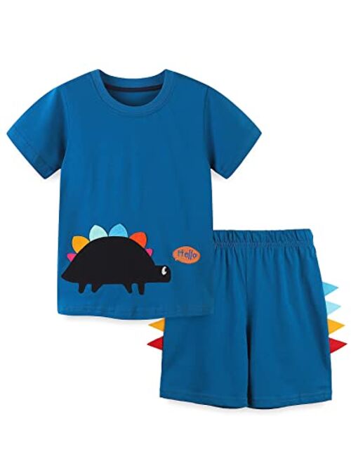 Bumeex Toddler Boys Cotton Clothing Sets Short Sleeve Tee and Shorts