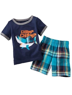 Bumeex Toddler Boys Cotton Clothing Sets Short Sleeve Tee and Shorts