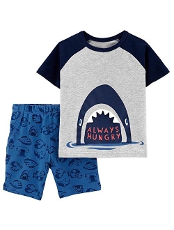 Bumeex Toddler Boys Cotton Clothing Sets Short Sleeve Tee and Shorts