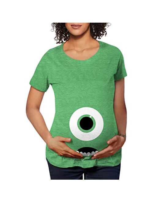 Crazy Dog T-Shirts Maternity Monster Eye Ball Funny Pregnancy Tee Cute Halloween Baby Bump T Shirt