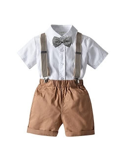 Mubineo Toddler Little Boy Kids Summer Floral Shirt Bermuda Shorts Outfit Set Clothes