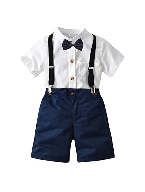 Mubineo Toddler Little Boy Kids Summer Floral Shirt Bermuda Shorts Outfit Set Clothes