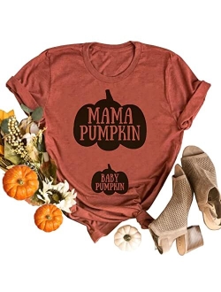 Zifota Halloween Maternity T-Shirt Women Funny Pregnancy Announcement Shirt Cute Pumpkin Baby Feet Letter Print Graphic Tops