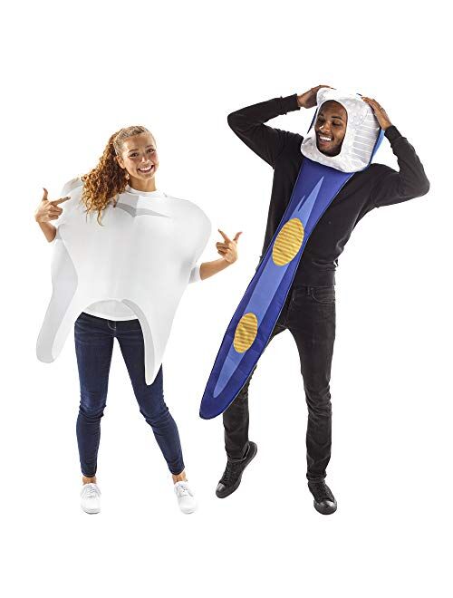 Hauntlook Tidy Toothbrush & Tooth Halloween Costumes - Two Pack One Size Unisex Outfits