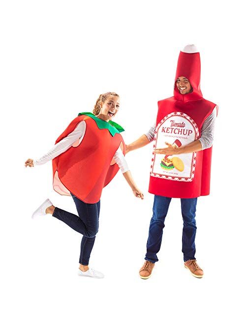 Hauntlook Ketchup & Tomato Halloween Couples Costume - Funny Food Outfits for Adults