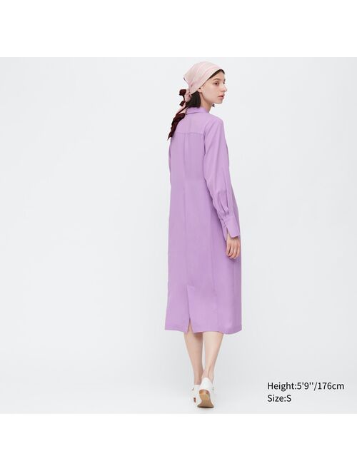 Uniqlo Long-Sleeve Long Shirt Dress (Hana Tajima)