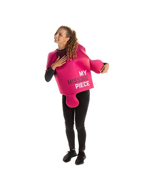 Hauntlook You Complete My Puzzle Couples Costume - Cute Pink & Blue Halloween Outfit