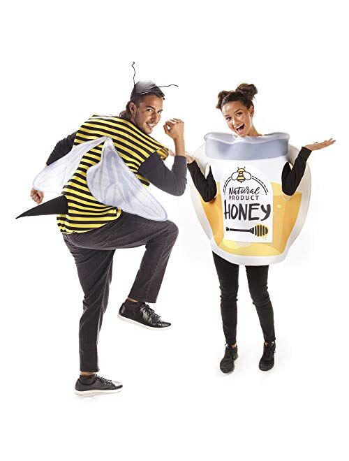 Hauntlook Honey Bee & Honey Jar Couples Costume - Cute Bumblebee Halloween Outfits