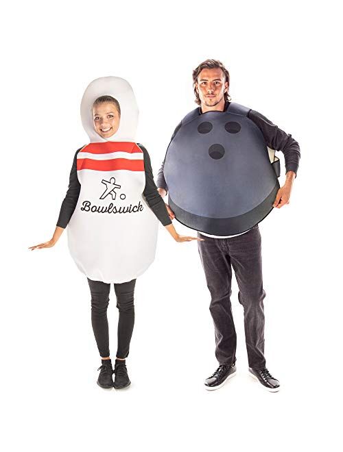 Hauntlook Bowling Ball & Pin Couples Costume - Funny Bowl Sport Halloween Outfits