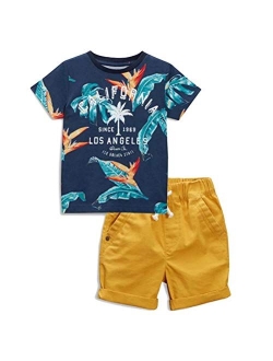 Little Bitty Toddler Boy Clothes Boys Summer Outfits Cotton Short Sleeve T-Shirt & Shorts Set 2-7Yrs