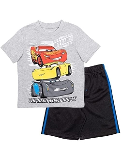 Pixar Cars Lightning McQueen Tow Mater T-Shirt Mesh Shorts