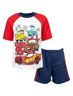 Pixar Cars Lightning McQueen Tow Mater T-Shirt Mesh Shorts