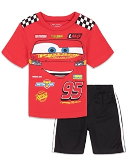 Pixar Cars Lightning McQueen Tow Mater T-Shirt Mesh Shorts