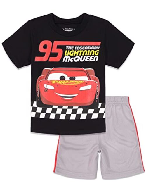 Disney Pixar Cars Lightning McQueen Tow Mater T-Shirt Mesh Shorts