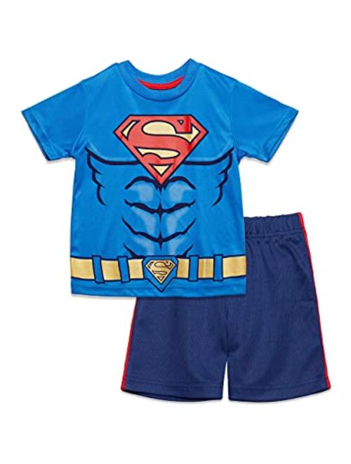 Warner Bros. Batman Superman Flash Boys Athletic Performance T-Shirt & Mesh Shorts Set