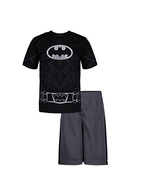 Warner Bros. Batman Superman Flash Boys Athletic Performance T-Shirt & Mesh Shorts Set