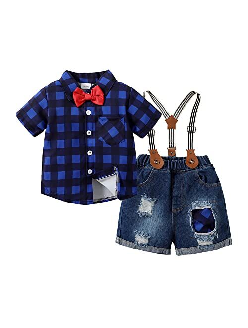 Kucnuzki Toddler Baby Boy Clothes Outfits Short Summer Sleeve Letters Printed Shirt Shorts Sets 2PC Little Boy Clothing