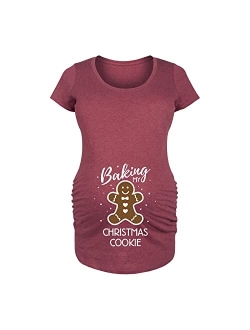 Bloom Maternity - Baking My Christmas Cookie - Maternity Scoop Neck T-Shirt