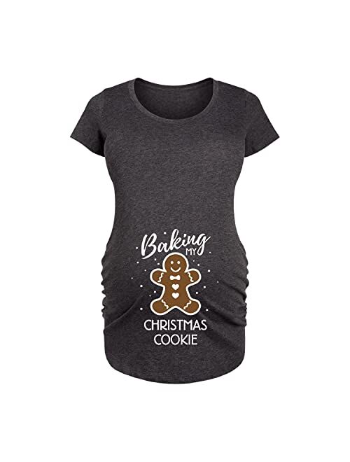 Bloom Maternity - Baking My Christmas Cookie - Maternity Scoop Neck T-Shirt