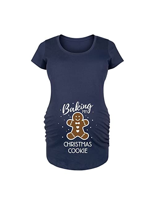 Bloom Maternity - Baking My Christmas Cookie - Maternity Scoop Neck T-Shirt