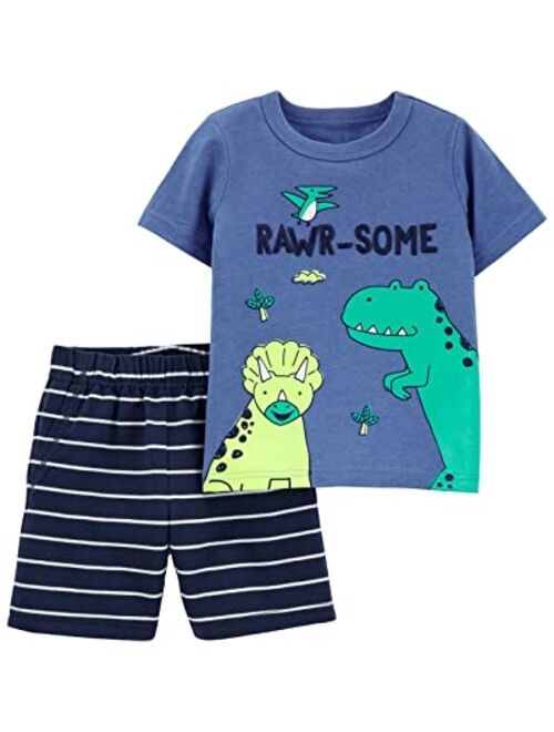 Hileelang Toddler Boy Summer Short Sets Outfits Cotton Casual CrewNeck Short Sleeve Playwear Clothes Sets