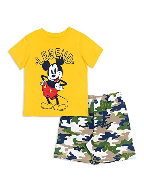 Disney Mickey Mouse Baby Graphic T-Shirt and Shorts Outfit Set Infant to Big Kid