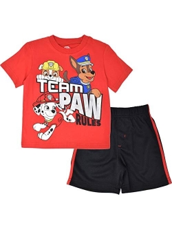 Nickelodeon Paw Patrol Chase Marshal Rubble Breathable Graphic T-Shirt & Mesh Shorts Set