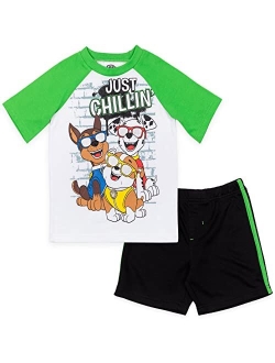 Nickelodeon Paw Patrol Chase Marshal Rubble Breathable Graphic T-Shirt & Mesh Shorts Set