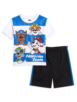 Nickelodeon Paw Patrol Chase Marshal Rubble Breathable Graphic T-Shirt & Mesh Shorts Set