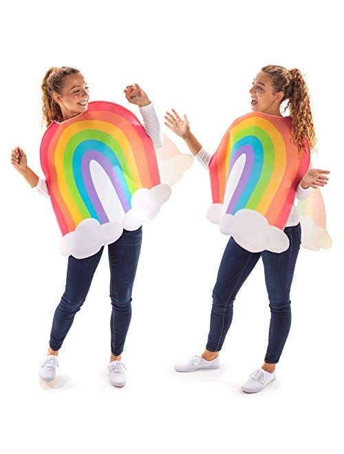 Hauntlook Double Rainbow Couples' Costume - Cute Colorful Arc Halloween Outfits for Adults