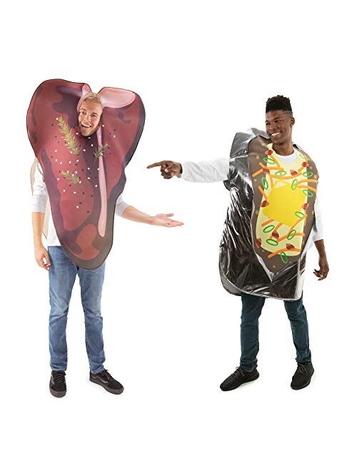 Hauntlook Meat & Potatoes Halloween Couples Costume - Steak Adult Unisex Funny Food