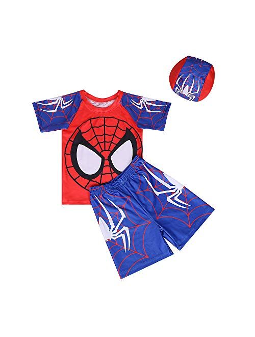 Ygheart Toddler Boys Two Piece Swimsuit Kids Swim Set Short Sleeve Bathing Suit Trunks and Shirt