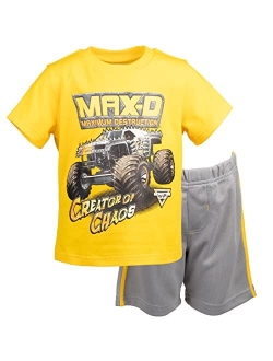 Monster Jam Trucks Short Sleeve T-Shirt & Athletic Mesh Shorts Set