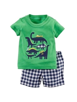 Bumeex Toddler Boy's Short Sleeve T-Shirt and Short Outfit Set 2-7T