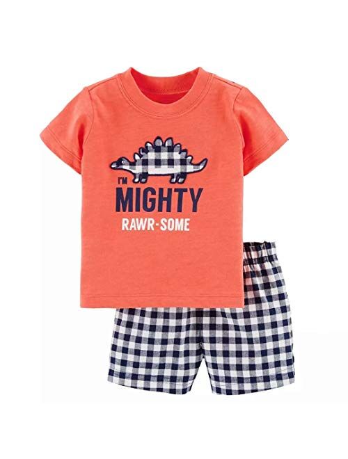 Bumeex Toddler Boy's Short Sleeve T-Shirt and Short Outfit Set 2-7T